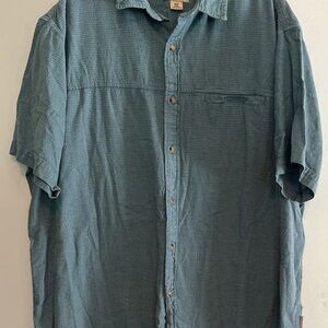 Woolrich 2XL Button Up SeerSucker-Like Cotton Shirt Cool Dad BBQ Hiking Vacation